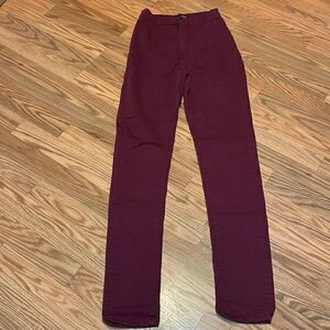 High Rise Pants, Skinny Jeans, burgundy, Fashion Nova 9